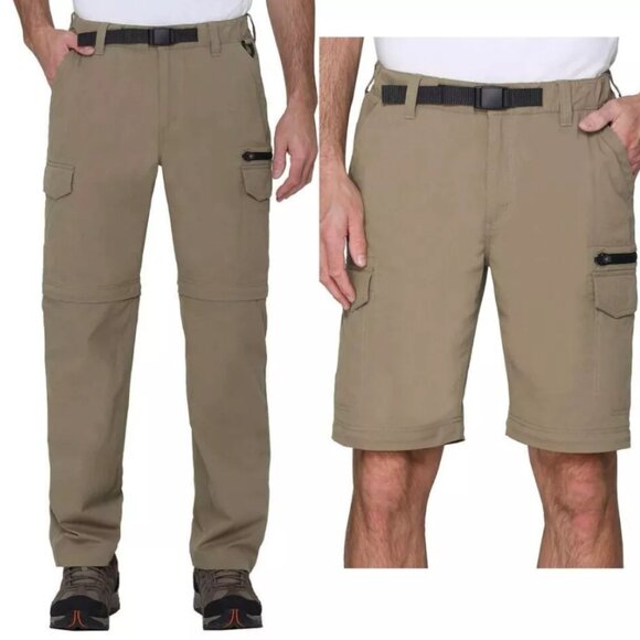 BC Clothing Mens Convertible Lightweight Comfort Stretch Cargo Pants, L 30 - Picture 1 of 14